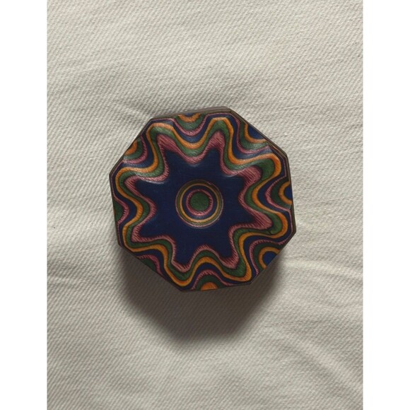 Island Bamboo Pakkawood Salt Cellar (Blue, Pink, Green, Gold) 3.5”x 2” - Picture 1 of 9